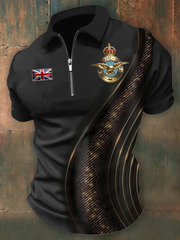 Men's Royal Air Force Zip Up Short Sleeve Shirt
