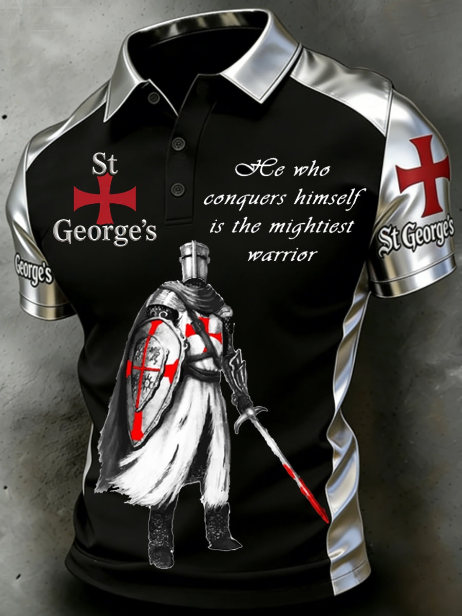 Men's St George's Day Casual Short-Sleeve Polo Shirt