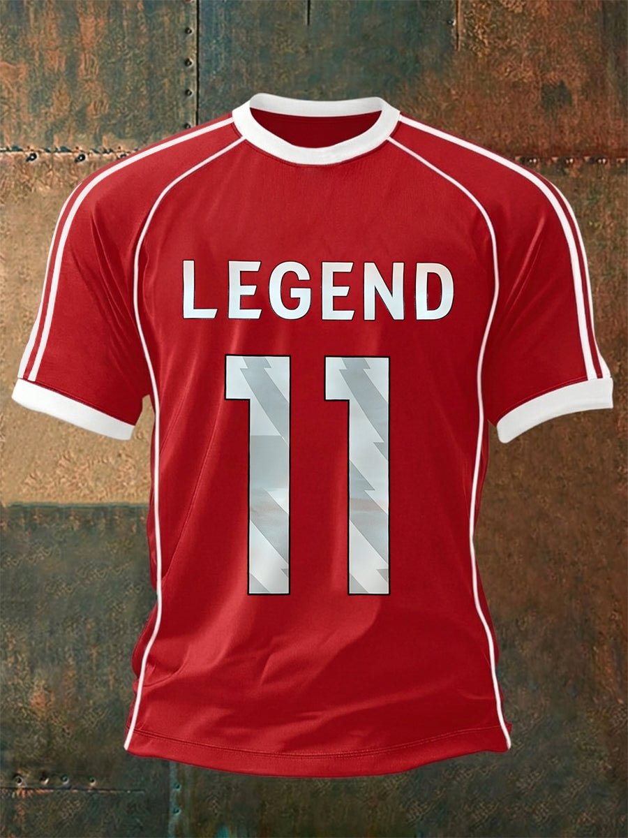 Men's Legend 11 Print Gift For Soccer Fans Casual Tee