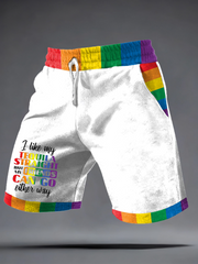 men's pride rainbow month shorts