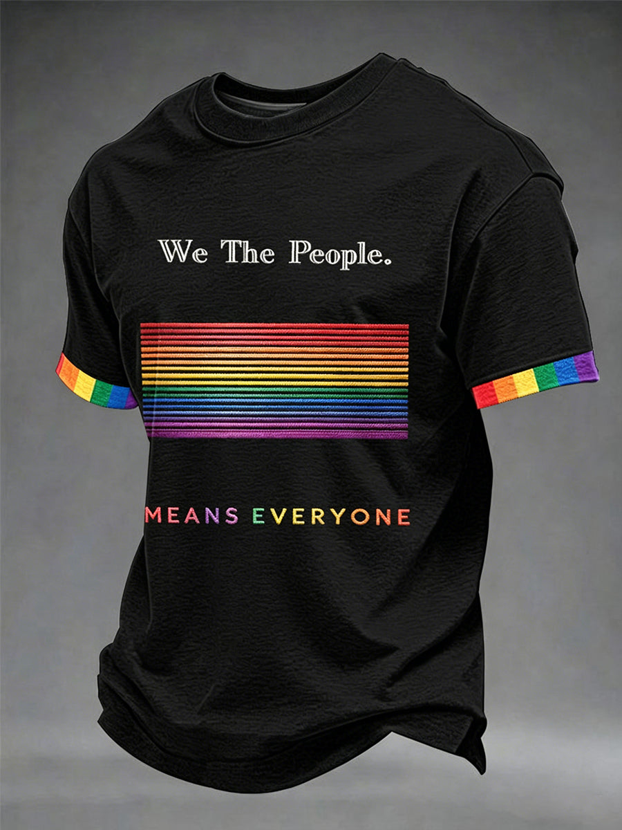Men's Pride Month 'We The People Means Everyone' Printed Short Sleeve T-shirt