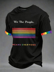 Men's Pride Month 'We The People Means Everyone' Printed Short Sleeve T-shirt