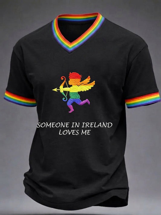 Men's Irish Pride Print V-neck T-shirt