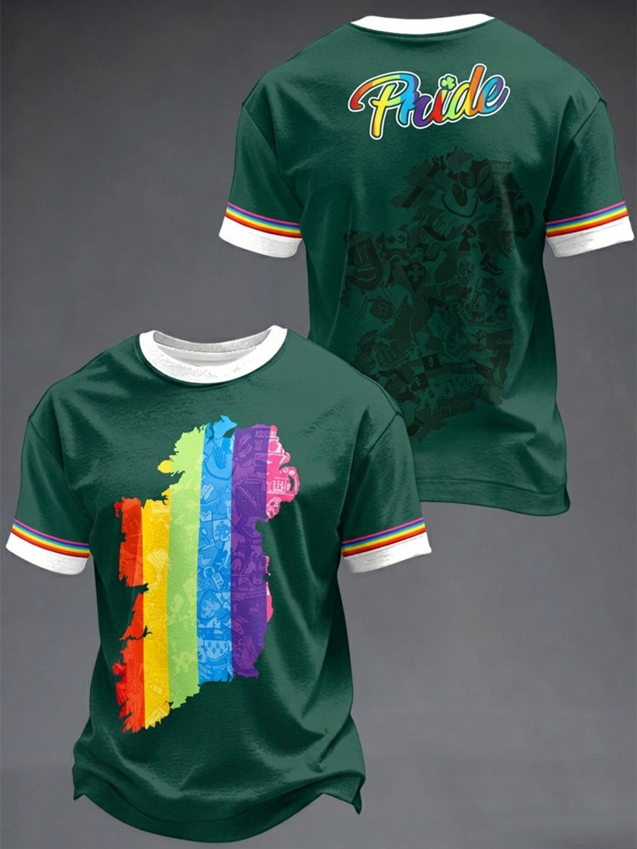 Men's Irish Pride Print Casual T-shirt