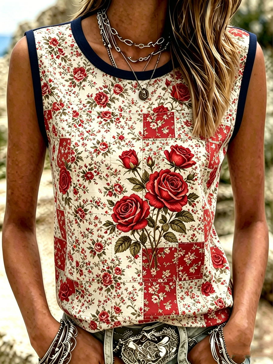Women's Floral Print Vests