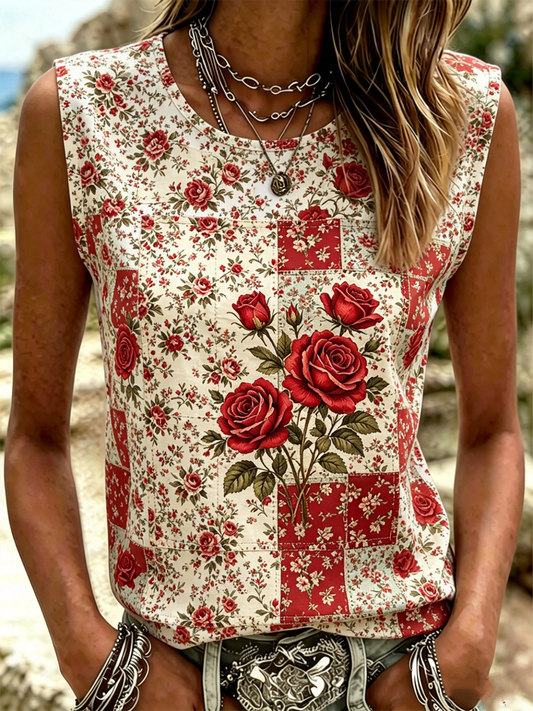 Women's Floral Print Vests