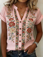 Women's Pink Floral Print shirts