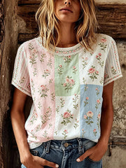 Women's Floral Print Casual T-shirt