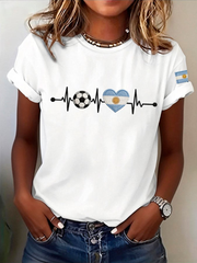 Women's Argentine Football Short-sleeved T-shirt