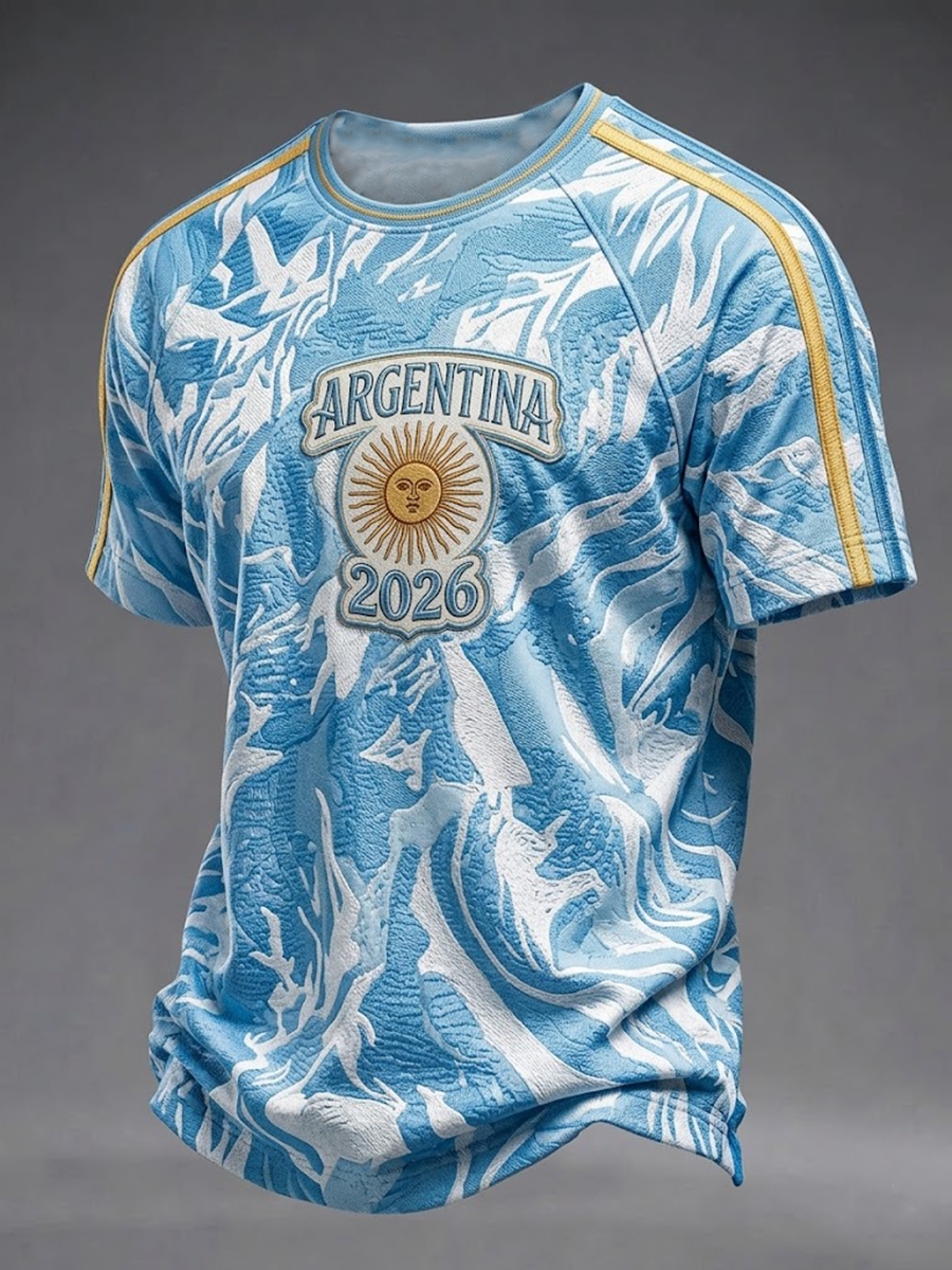 Men's Argentina Football Short Sleeve T-shirt