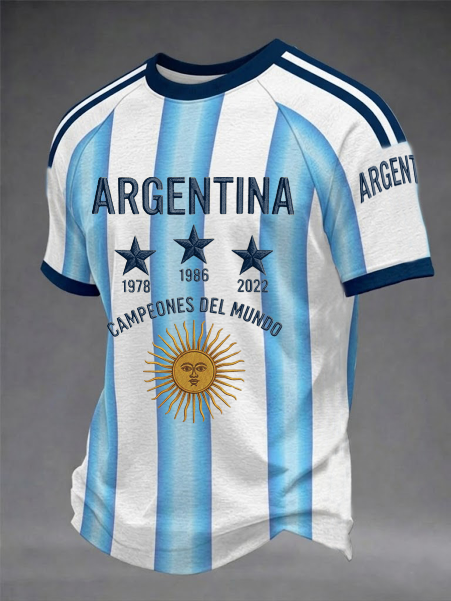Men's Argentina Football Short Sleeve T-shirt