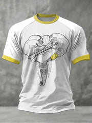 Men's Lemon Roses Music Lover Printed short sleeve t-shirt