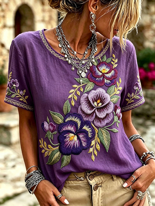 Women's Alzheimer's Purple Floral Tops