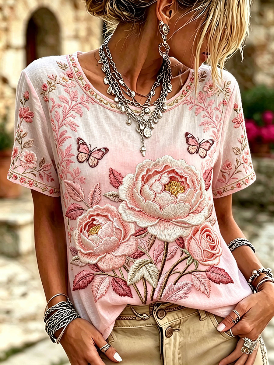 Women's Breast Cancer Awareness Pink Floral Tops