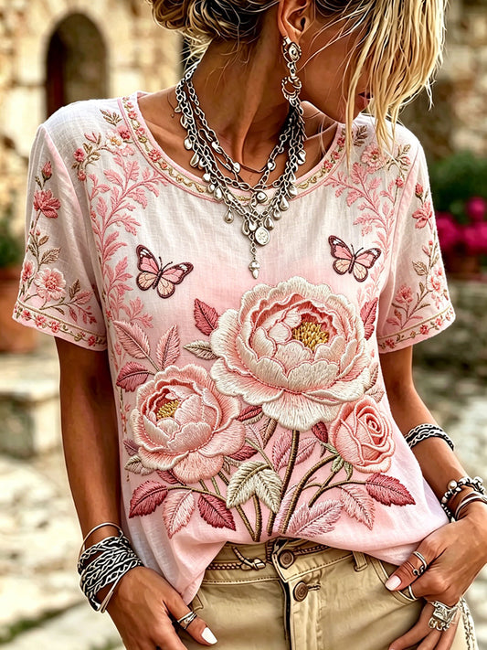Women's Breast Cancer Awareness Pink Floral Tops