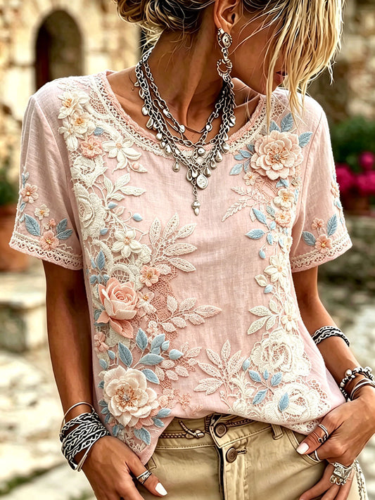 Women's Breast Cancer Awareness Pink Floral Tops