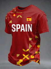 Men's Spanish Football Printed T-shirt