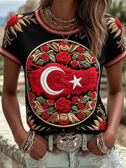 Women's Turkish Flag Print T-Shirts