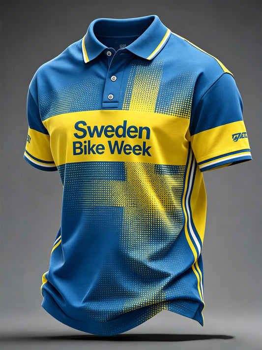 Men's Sweden Bike Week Print Casual Top
