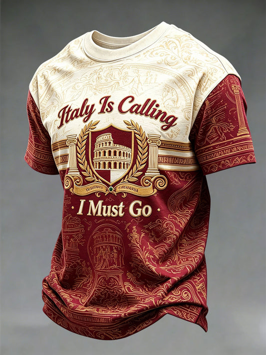 Men's Italian Printed Casual T-Shirt