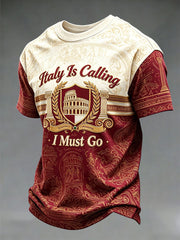 Men's Italian Printed Casual T-Shirt
