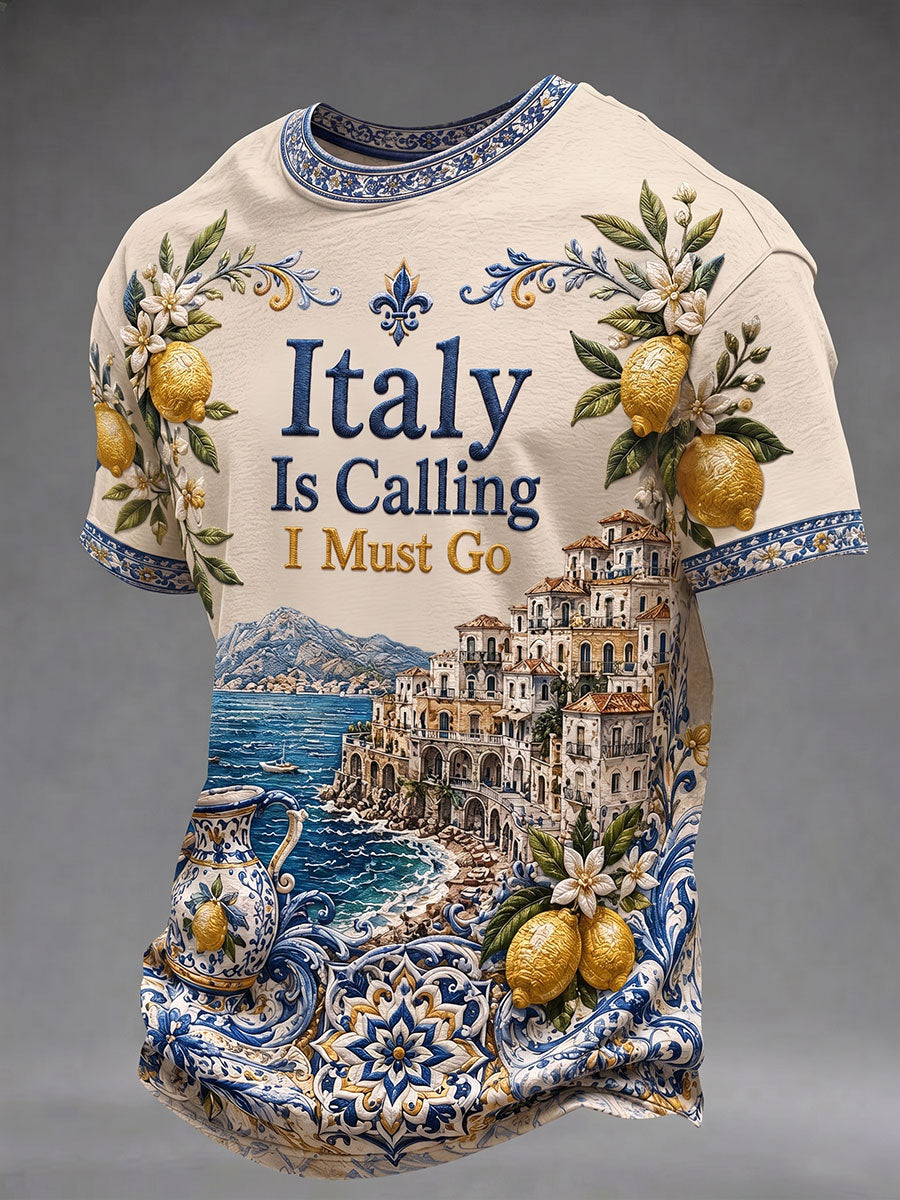 Men's Italian Printed Casual T-Shirt