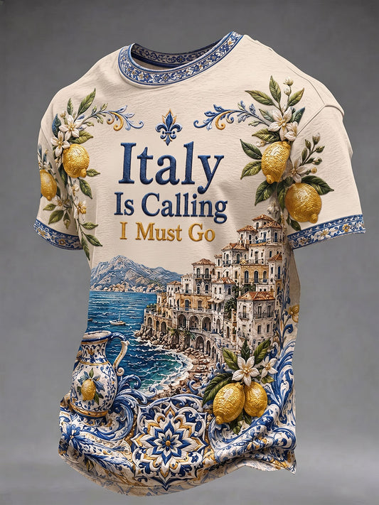 Men's Italian Printed Casual T-Shirt