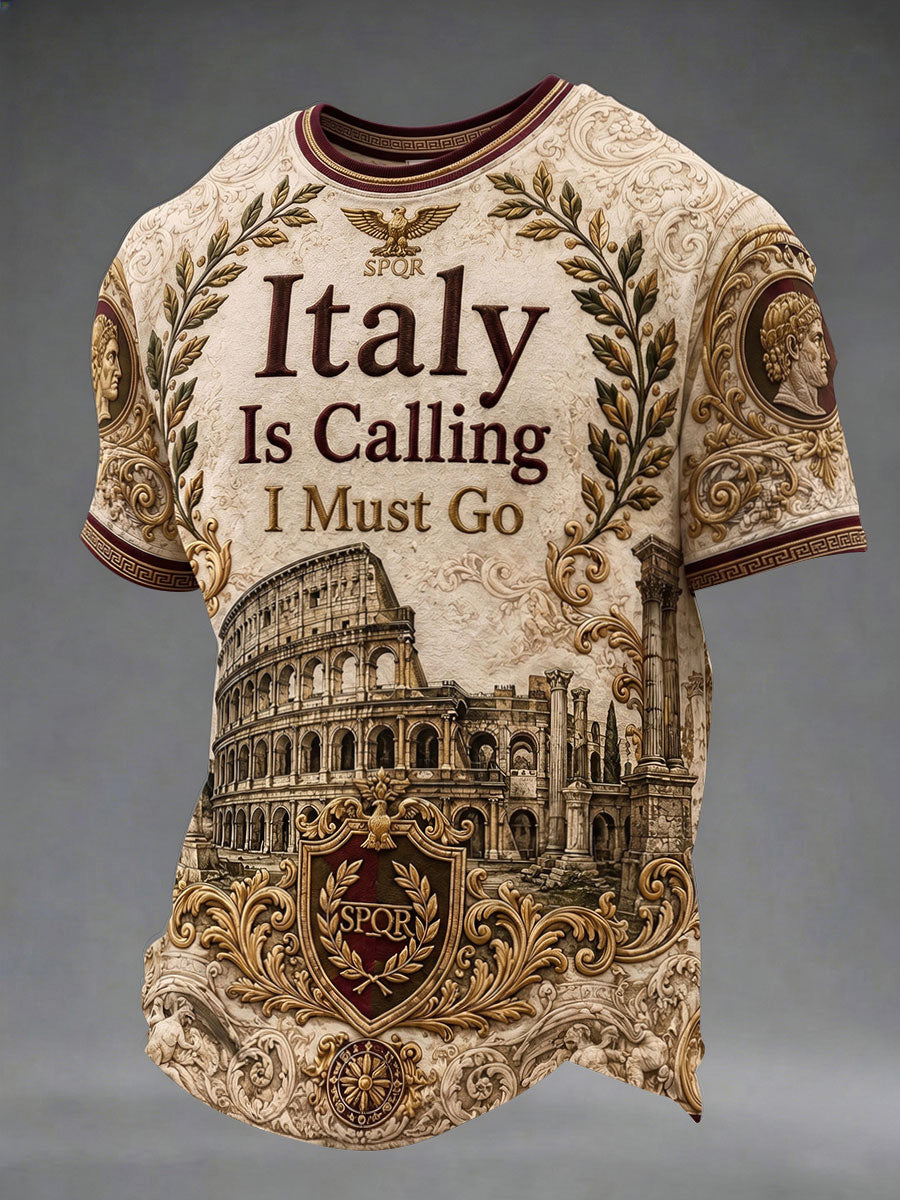 Men's Italian Printed Casual T-Shirt