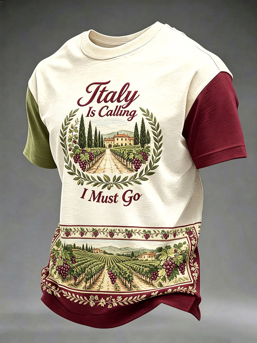 Men's Italian Printed Casual T-Shirt