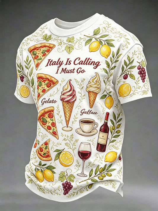 Men's Italian Printed Casual T-Shirt