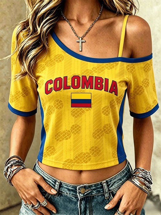 Women's Colombian football casual T-shirt