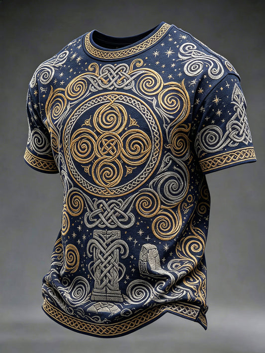 Men's Celtic Print Casual T-shirt
