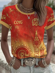 Women's RED CITY FOREVER Printed short-sleeved T-shirt