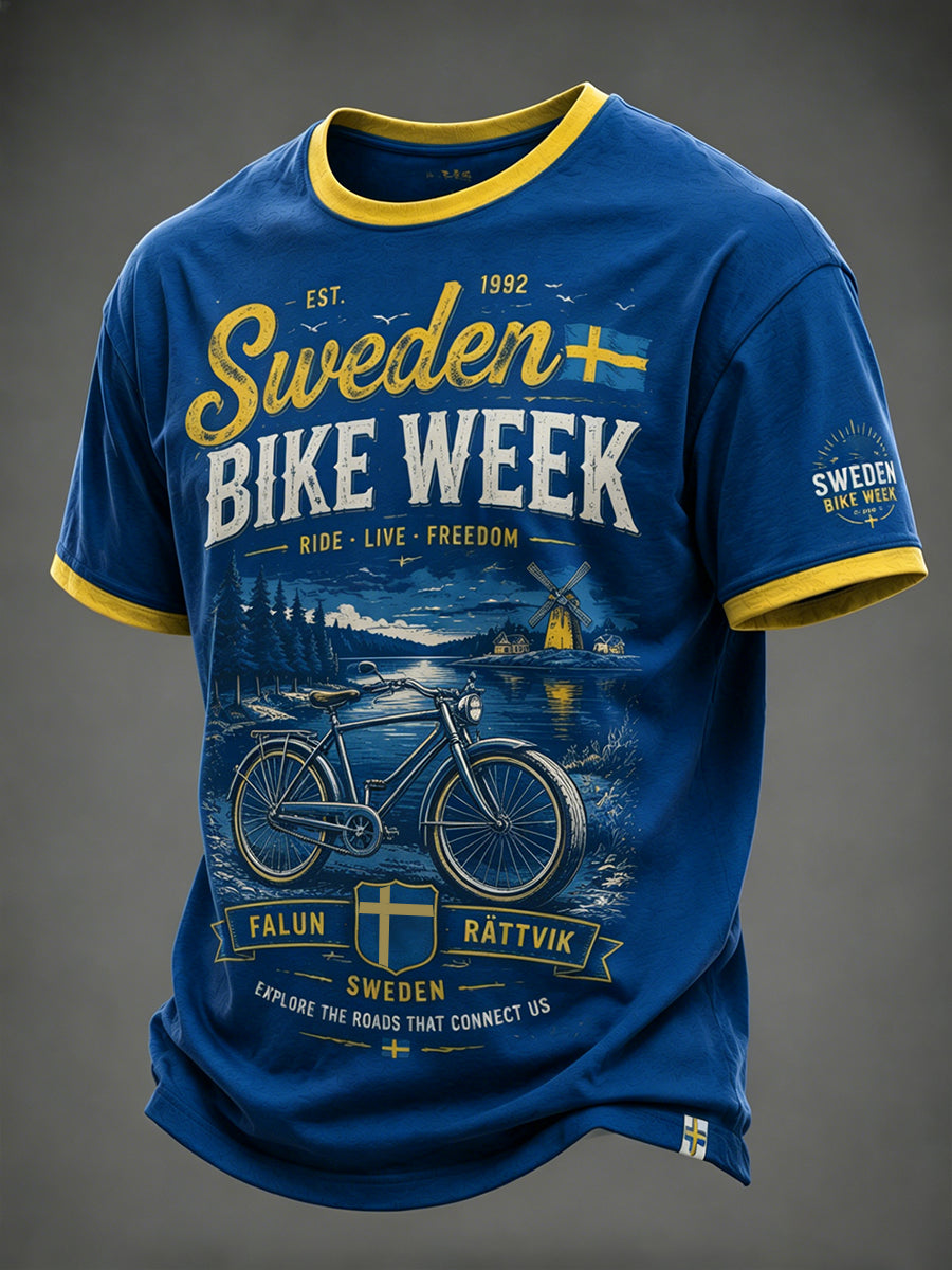 Men's Sweden Bike Week Printed T-shirt