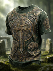 Men's Celtic Print Casual T-shirt
