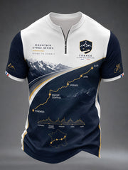 Men's Bicycle Race Zip Short Sleeve T-Shirt