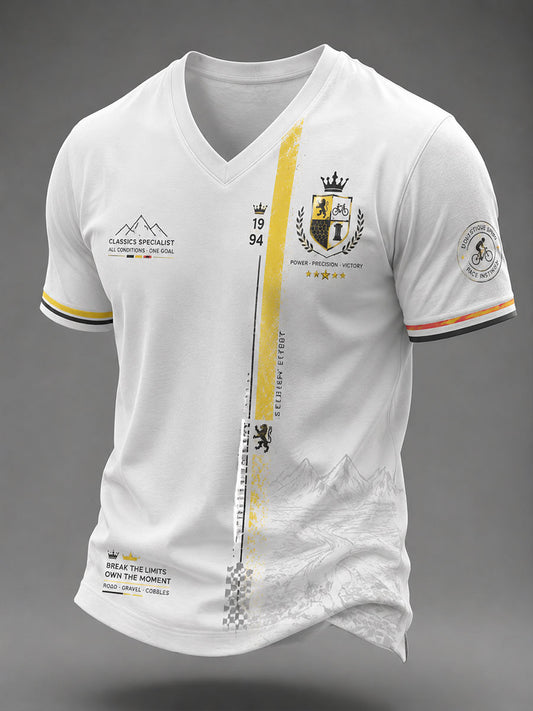 Men's Bicycle Race V-neck T-shirt