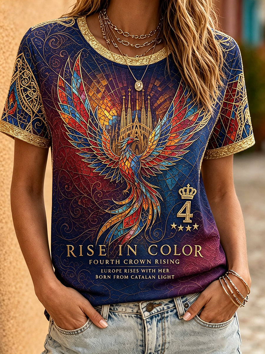 Women's Barcelona Europe Queen Printed T-shirt