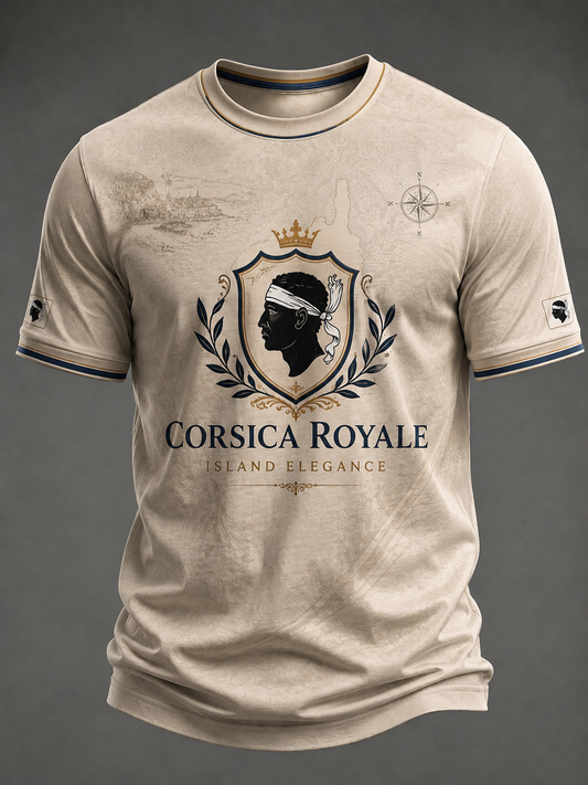 Men's French Corsica Flag Printed T-shirt