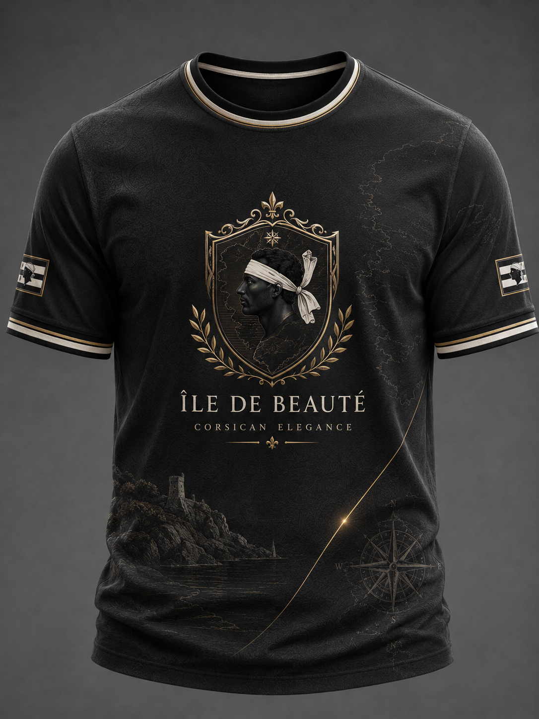 Men's French Corsica Flag Printed T-shirt