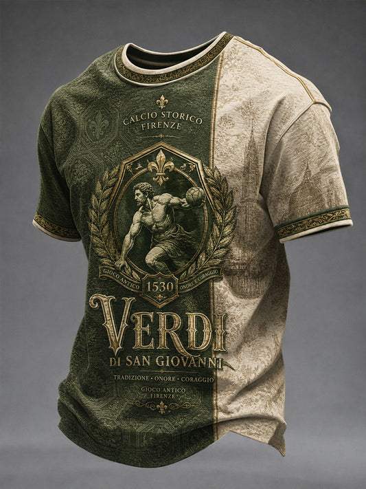 Men's Firenze Calcio Storico Verdi Short Sleeves T-shirt