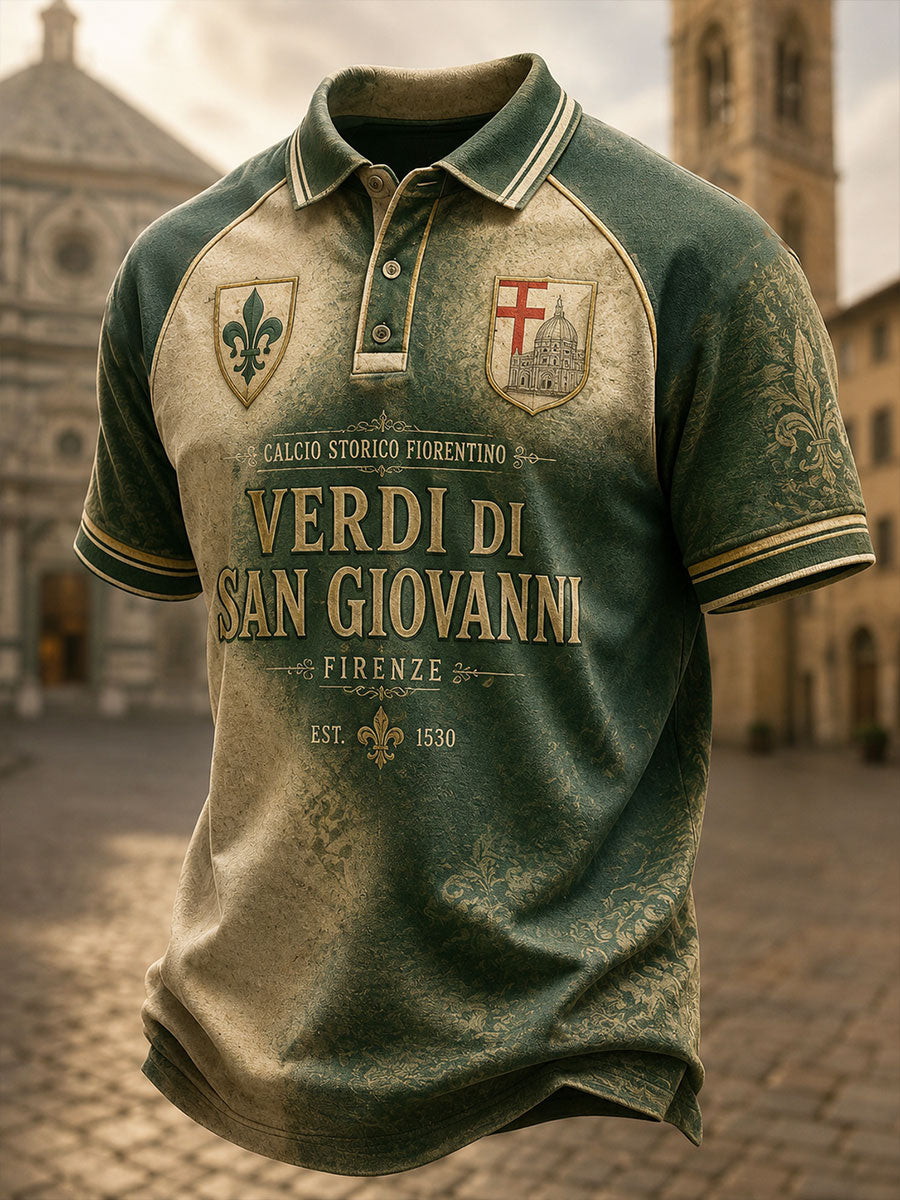 Men's Florence Classical Football Green Team Shirt