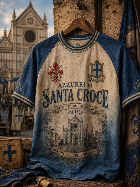 Men's Florence Classical Football Blue Team T-shirt