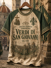 Men's  Florence Classical Football Green Team T-shirt