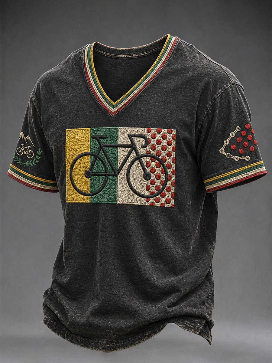 Men's Bicycle Race V-neck T-shirt