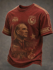 Men's Turkish Football Print Casual T-shirt