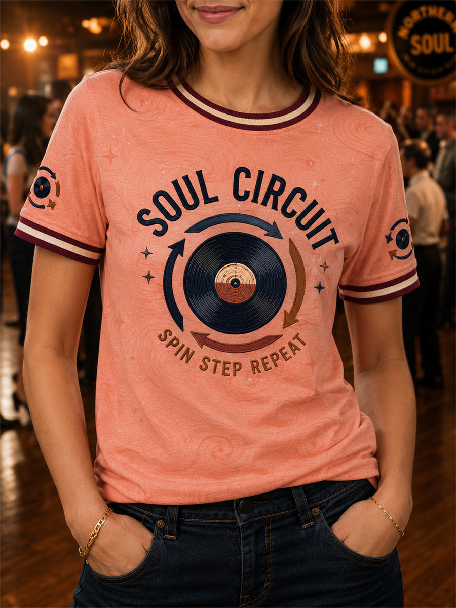 Women's Retro Northern Soul Print Casual Tee