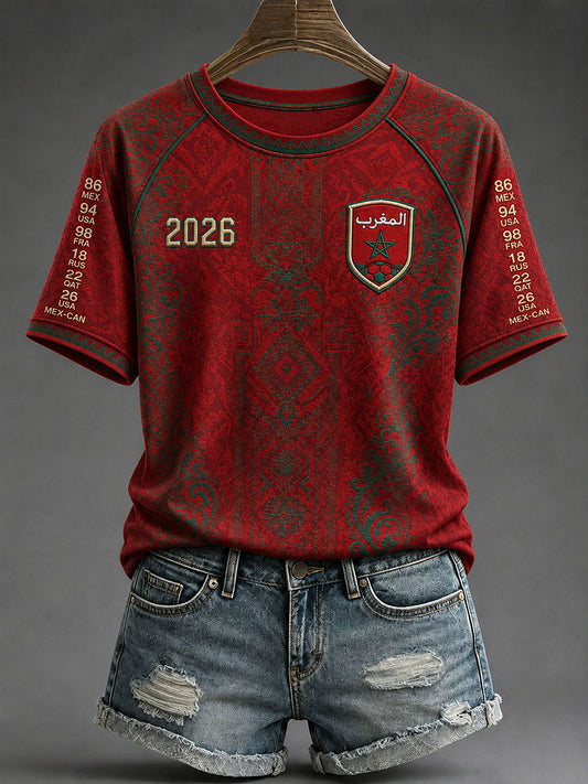 Women's 2026 Morocco Football T-shirts