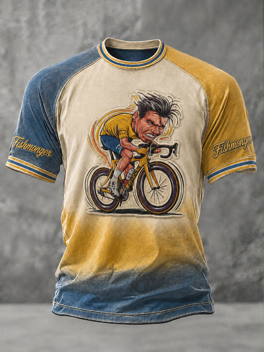Men's Bicycle Race Competitor Short Sleeves T-shirt