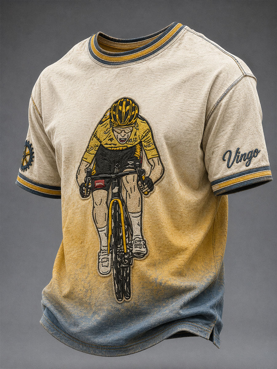 Men's Bicycle Race Competitor Short Sleeves T-shirt